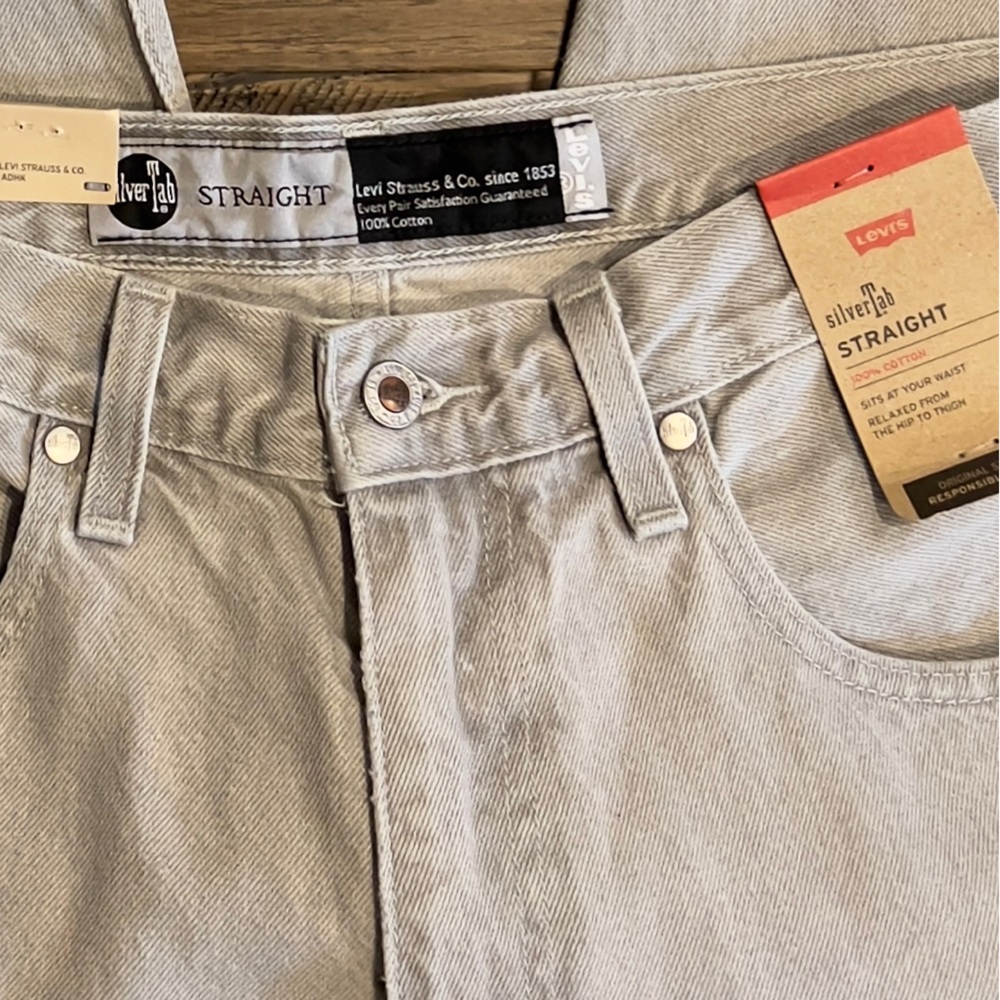 LEVI'S® MEN'S SILVERTAB STRAIGHT Light Gray Stonewash A3666-0002 - Picture 12 of 14